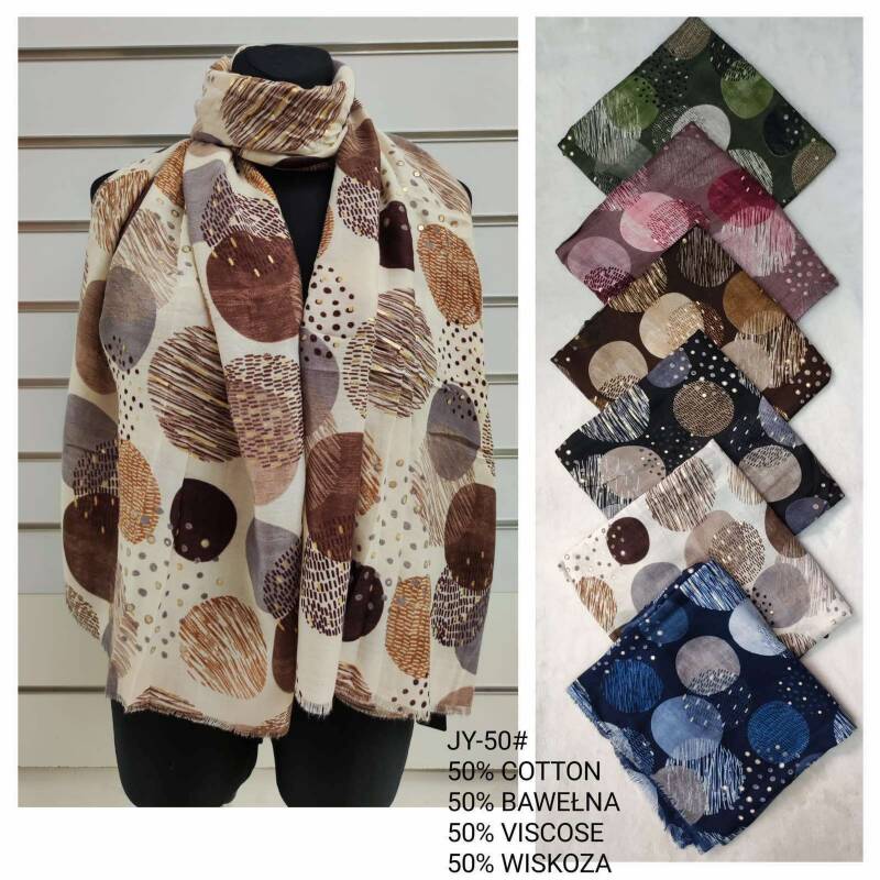 Szaliki damskie Roz Standard Mix kolor Paczka 12 szt